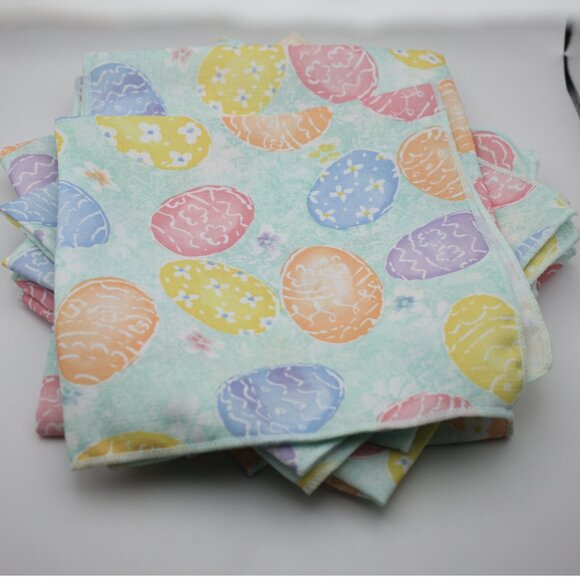 8 NEW WITH TAGS Bardwil Easter Napkins "Easter Hunt Pastel" - Picture 7 of 8